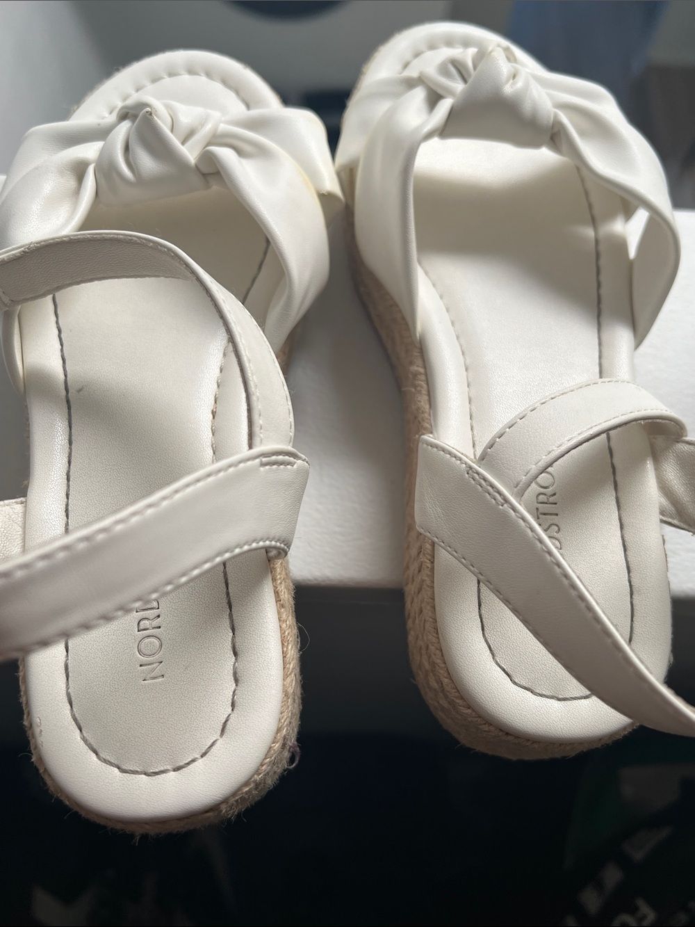 Nordstrom Kids Cream Knot Front Espadrille Sandals with Ankle Strap
